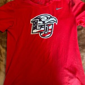 Liberty University LU Cheerleading American Flag Logo Nike Dry-Fit Shirt
